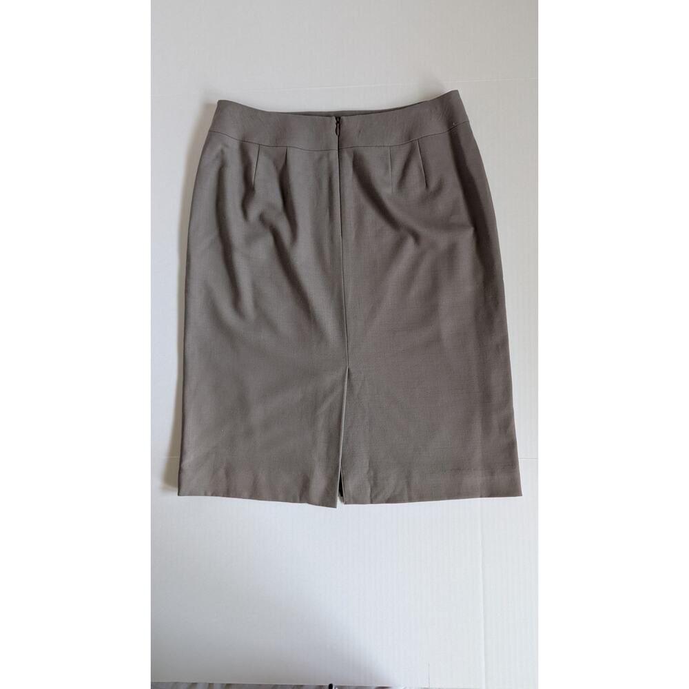 Talbots Womens Linen Blend Skirt Sz 10 Brown Stretch Classic Pockets